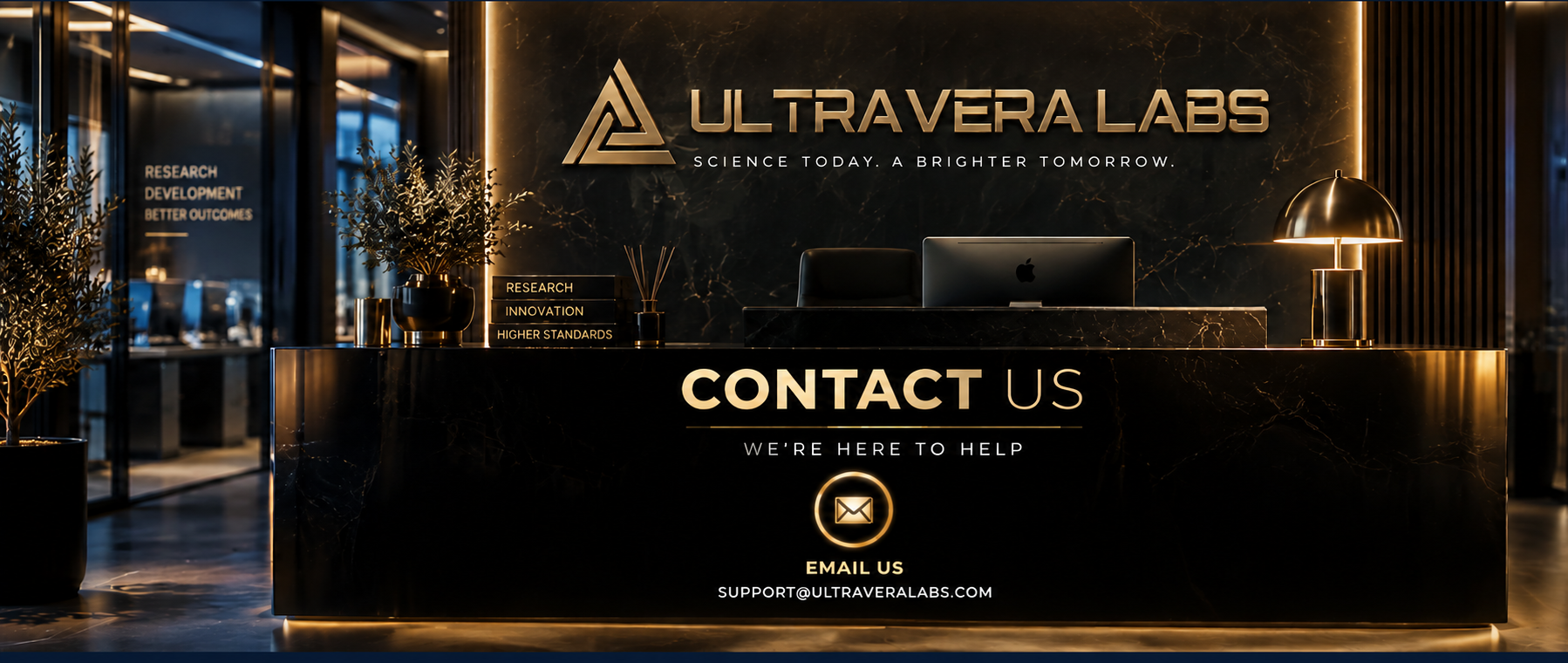 Ultravera Labs reception. Contact us at support@ultraveralabs.com.